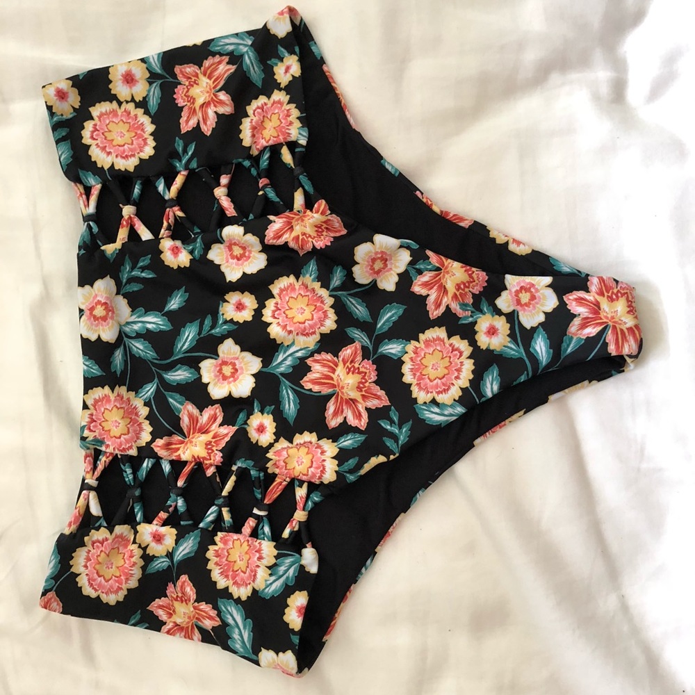 High waisted swim suit bottoms
